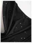 Black Glitter Halter Mini Dress for Parties
