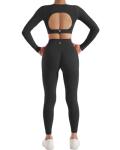 SUUKSESS Women's Long Sleeve Workout Set with Leggings