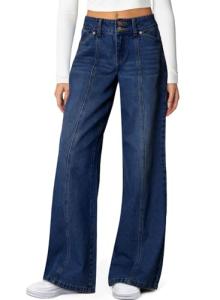 High Waisted Stretchy Wide Leg Women's Jeans