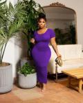 Plus Size Purple Bodycon Maxi Dress for Women