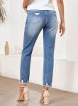 Sky Blue High Waisted Distressed Jeans for Women