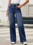 High Waisted Stretchy Wide Leg Women's Jeans