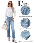 Boho High Waist Boyfriend Jeans in Ice Blue