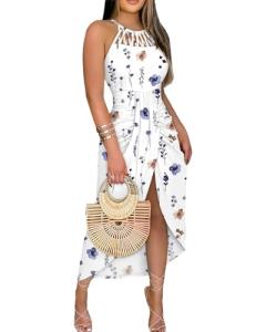 Floral Print Ruched Midi Dress for Summer