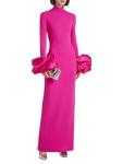 platlogy Chic Figure-Hugging Long Gowns Women Eye-Catching Formal Dress for Red Carpets, Gala Events, and Luxury Social Gatherings Rose Red