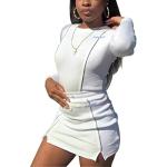 LuFeng Women's Sexy Fashion Reflective Striped long Sleeve 2 Piece Outfits Crop Top and Mini Bodycon Skirt Set