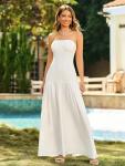 Elegant Strapless Slit Maxi Dress for Weddings