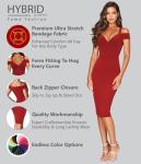 Red V Neck Bodycon Party Dress for Women