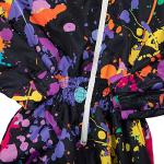 EOSIEDUR Women's One Piece Tracksuit Outfits Windbreaker Jacket Camouflage Crop Top Pants Jumpsuit Set Tie-dyed L