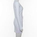 LuFeng Women's Sexy Fashion Reflective Striped long Sleeve 2 Piece Outfits Crop Top and Mini Bodycon Skirt Set