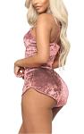 Women's Velvet 2 Piece Outfit Spaghetti Strap Backless Crop Top and Bodycon Shorts Set Clubwear Brown 2XL