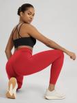 ODODOS Hidden Scrunch Butt Lifting Leggings for Women - 25" No Front Seam High Waist Booty Sculpting Yoga Pants, Red, Small