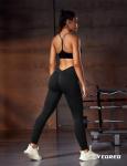 YEOREO Liz Scrunch Workout Leggings for Women High Waisted Butt Lifting V Back Waist Seamless Gym Yoga Leggings Black M
