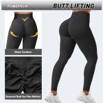 POWERASIA Seamless Impact Leggings Hidden Scrunch Butt Lifting Leggings for Women Booty Workout Tights Mid Low Waist Tummy Control Compression Fitness Gym Womens V Back Yoga Pants