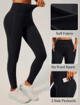 IUGA Invisible Scrunch Butt Lifting Leggings for Women No Front Seam Workout Leggings with Pockets Tummy Control Yoga Pants Black