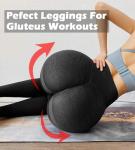 CFR Womens High Waist Leggings Workout Butt Lifting Leggings Booty Scrunch Butt Yoga Pants #0 Black M