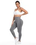 NORMOV Seamless Workout Butt Lifting Leggings - Booty Scrunch Gym Leggings for Women(AB Grey,M)