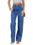 Wide Leg High Waisted Ankle Jeans for Women