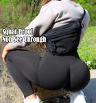 CFR Womens High Waist Leggings Workout Butt Lifting Leggings Booty Scrunch Butt Yoga Pants #0 Black M