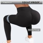 POWERASIA Seamless Impact Leggings Hidden Scrunch Butt Lifting Leggings for Women Booty Workout Tights Mid Low Waist Tummy Control Compression Fitness Gym Womens V Back Yoga Pants