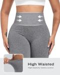 NORMOV Seamless Workout Butt Lifting Leggings - Booty Scrunch Gym Leggings for Women(AB Grey,M)
