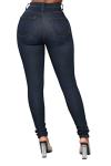 KUNMI Womens Classic High Waisted Skinny Stretch Butt Lifting Jeans Slim Fit Denim Pants Dark Blue