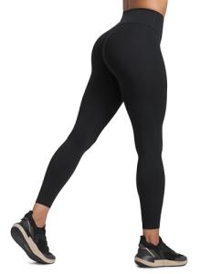 High-Waisted Booty Scrunch Yoga Leggings - Black