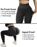 OMKAGI Women Scrunch Butt Lifting Leggings with Pockets Compression High Waisted Gym Workout Leggings(M,Black)