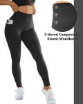OMKAGI Women Scrunch Butt Lifting Leggings with Pockets Compression High Waisted Gym Workout Leggings(M,Black)