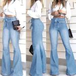KDF High Waisted Flare Jeans for Women Bell Bottom Jeans with Belt for Women Stretch Wide Leg Jeans