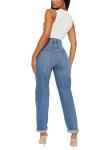 BessCops Boyfriend Stretchy Jeans for Women Mom High Waisted Trendy Denim Jeans