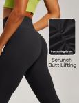 Heathyoga Scrunch Butt Lifting Leggings for Women Tummy Control No Front Seam Compression Leggings for Women Yoga Pants Women Black
