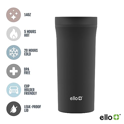 Ello Arabica 14 oz Black Stainless Steel Tumbler