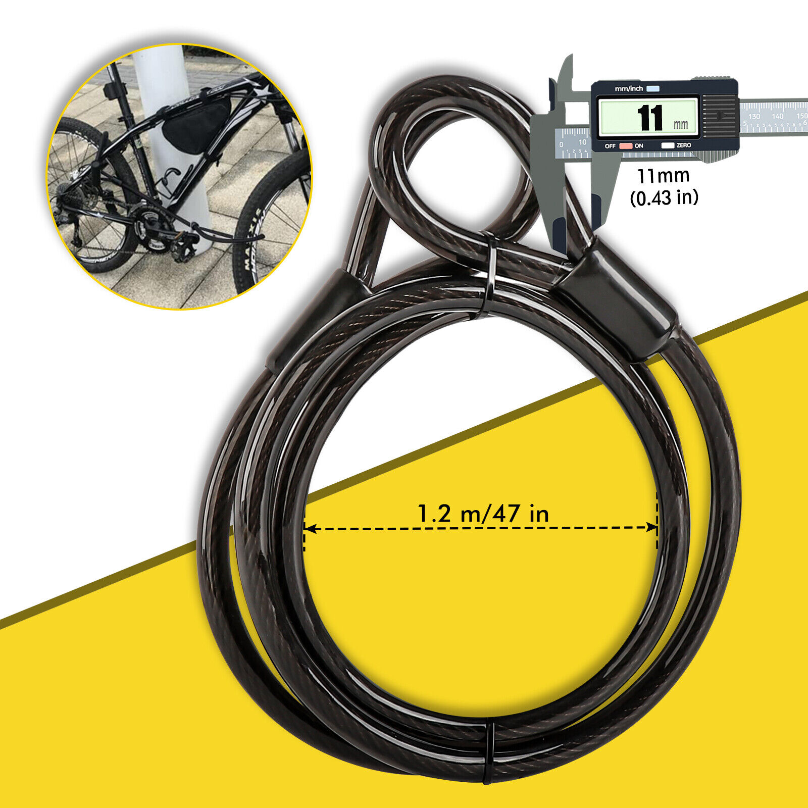 Heavy-Duty U-Lock with 4ft Security Cable