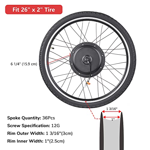 Powerful 1000W Electric Bike Conversion Kit 26