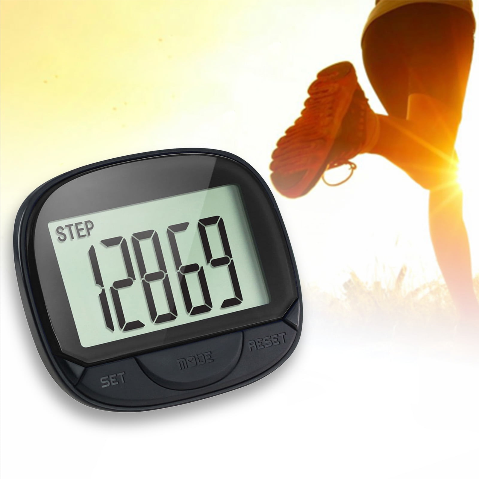 3D Pedometer Clip-On Fitness Tracker with Clock