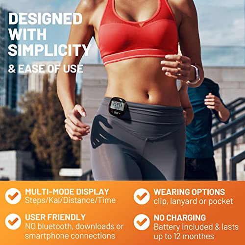 Clip-On 3D Pedometer with Calorie Counter