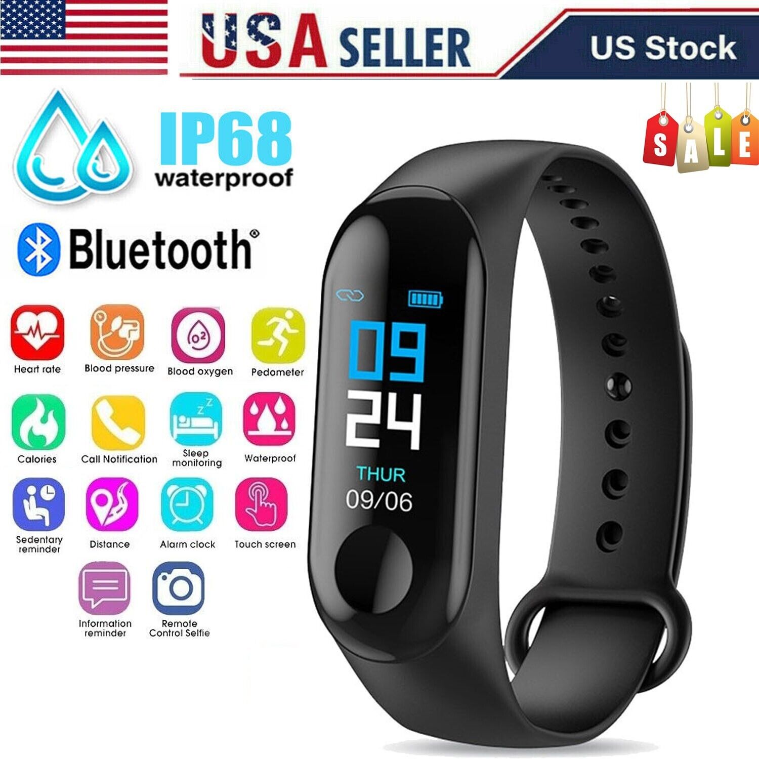 Smart Fitness Tracker Watch with Heart Rate Monitor