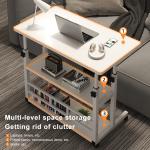 Adjustable Height Wooden Desk for Home Office