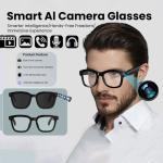 Smart AI Glasses with 800W Camera and Music Control