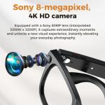 Smart AI Glasses with 800W Camera and Music Control