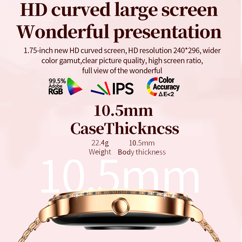 Luxury Women's Smartwatch with HD Display and Heart Rate