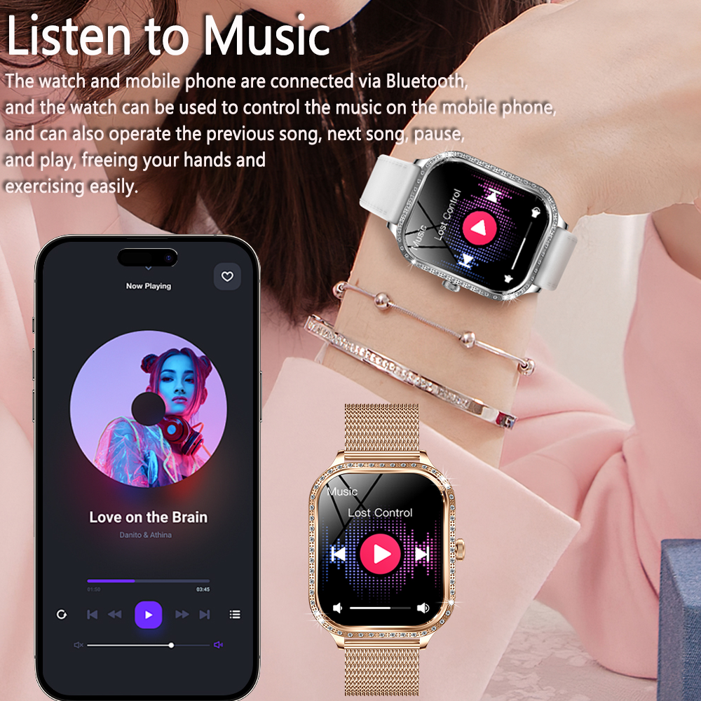 Luxury Women's Smartwatch with HD Display and Heart Rate