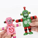 Colorful Wooden Robot Toys for Early Learning