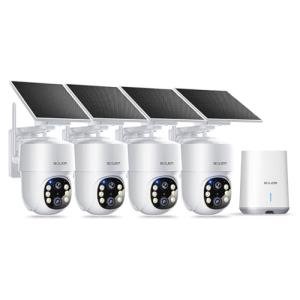 Wireless 5MP Solar Security Cameras - 4 Pack