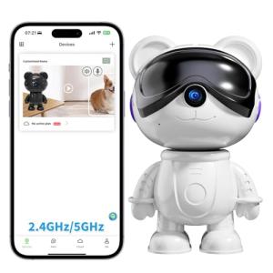 2K Wireless Smart Bear Robot Camera for Home