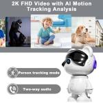 2K Wireless Smart Bear Robot Camera for Home