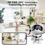 2K Wireless Smart Bear Robot Camera for Home