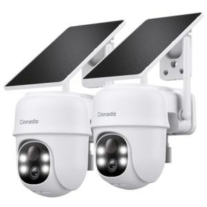 2K Wireless Solar Outdoor Security Cameras (2-Pack)