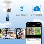 Seeborder Smart Light Bulb Security Camera 2K